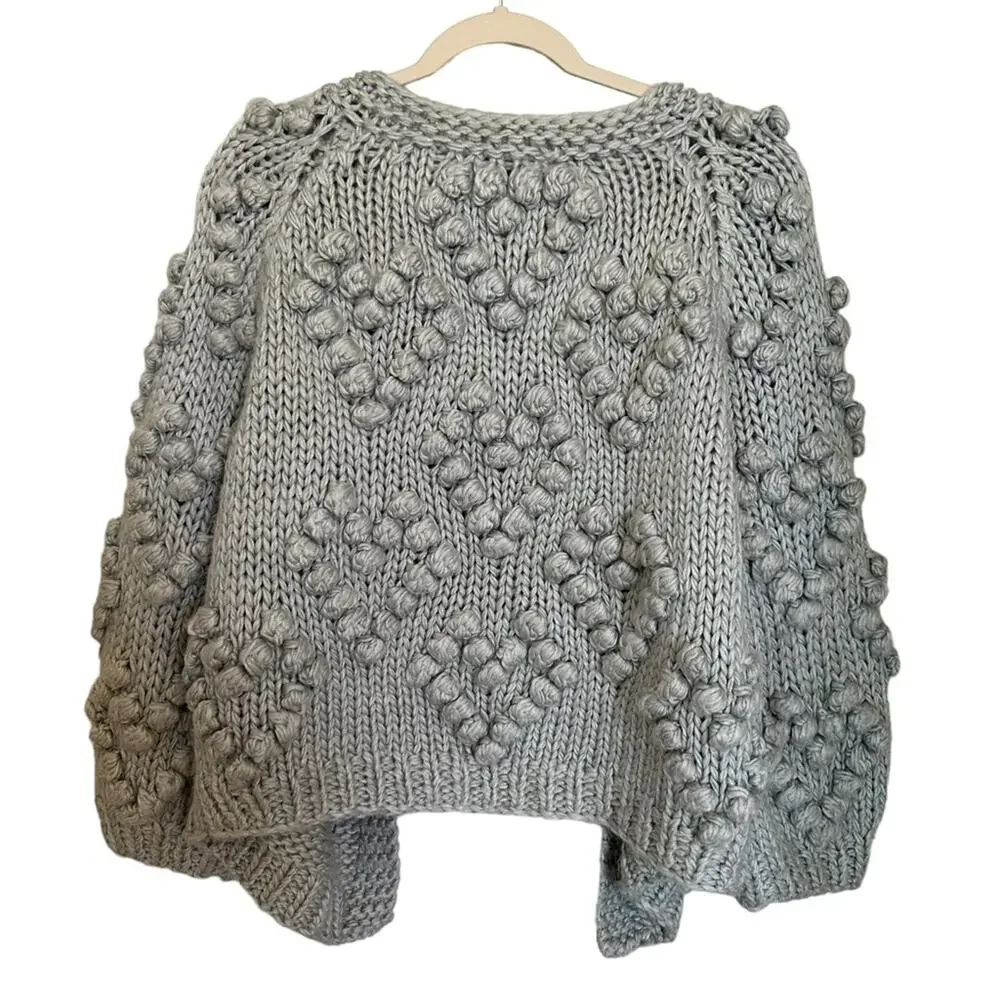 Hayden | Size M/L Los Angeles Heart Knit Cardigan Stone Grey Comfy Soft Fall